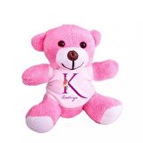 Kişiye Özel İsim ve Harf Baskılı Peluş Pembe Ayı HK2349
