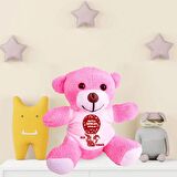 Kişiye Özel Yeniyıl Baskılı Peluş Pembe Ayı HK2436