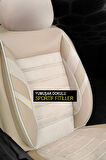 UNİVERSAL KZY Zebra Extra Bej  Seat Leon 1999-2006 Uyumlu Oto Koltuk Kılıfı