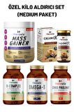 Özel Kilo Aldırıcı Set - Medium Paket ( Omega 3, B Complex, Çinko, Calorix, Gainer 1500gr)