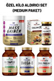 Özel Kilo Aldırıcı Set - Medium Paket ( Omega 3, B Complex, Çinko, Calorix, Gainer 1500gr)
