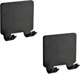 Microcase Alüminyum Yapışkanlı Paslanmaz Traş Bıçağı Tutucu Askısı 2 Adet - SİYAH AL5017