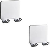 Microcase Alüminyum Yapışkanlı Paslanmaz Traş Bıçağı Tutucu Askısı 2 Adet - ROSEGOLD AL5017