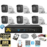 Hikvision 2 MP 6 Kameralı 500 GB HDD Tak Çalıştır  Kamera Seti