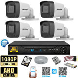 Hikvision 2 MP 4 Kameralı 250 GB HDD Tak Çalıştır  Kamera Seti