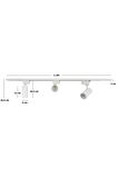 Mini Ray Spot Set Gu-10 Duylu Beyaz Kasa Sarı Işık 3 Spot Lamba 1 Mt Ray 3 Gu10 3000k Led Ampul