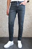Hlt Jeans Erkek Taşlamalı Antrasit  Slim Fit Pantolon Hlt HE001935