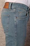 Erkek Mavi Slim Fit Taşlamalı Kot Pantolon HLTHE001945
