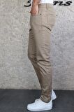 HLT JEANS Erkek Bej Slim Fit Esnek Likralı Kot Jeans Pantolon HLTHE001966