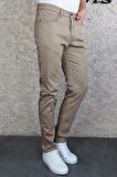 HLT JEANS Erkek Bej Slim Fit Esnek Likralı Kot Jeans Pantolon HLTHE001966