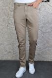 HLT JEANS Erkek Bej Slim Fit Esnek Likralı Kot Jeans Pantolon HLTHE001966