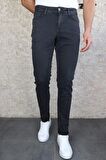 HLT JEANS Erkek Antrasit Slim Fit Dar Kesim Esnek Likralı Denim Jeans Kot Pantolon HLTHE001967