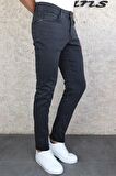 HLT JEANS Erkek Antrasit Slim Fit Dar Kesim Esnek Likralı Denim Jeans Kot Pantolon HLTHE001967