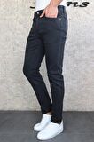 HLT JEANS Erkek Antrasit Slim Fit Dar Kesim Esnek Likralı Denim Jeans Kot Pantolon HLTHE001967