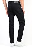 Erkek Siyah Regular Boru Paça Fit  Esnek Likralı Denim Jeans Kot Pantolon YENİHLTHE001973