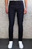 Erkek Bordo Cep Detaylı Slim Fit Taşlamalı Kot Pantolon  HLTVALBOO
