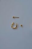 Gold Kalpli Helix Piercing Halka Taşlı Conch Piercingi