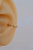 Gold Kalpli Helix Piercing Halka Taşlı Conch Piercingi