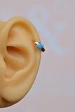 Turquaz Mavi Taşlı Helix Piercing Küpe Kıkırdak Lobe