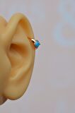Turquaz Mavi Taşlı Helix Piercing Küpe Kıkırdak Lobe