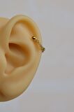 Gold Taşlı Kelebekli Helix Piercing Halka Taşlı Conch Piercingi