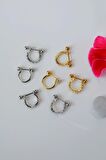 Gümüş Renk Mini Kalpli Helix Piercing Kalpli Taşlı Conch Piercingi