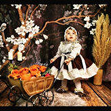 Kahverengi Kız Bebek Elbisesi, Doğum günü elbisesi, fotoğraf çekim elbisesi,0-12 Yaşa Uygun