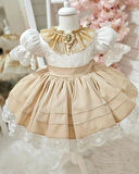 Kapiçino Vintage Kız Bebek Elbisesi,Doğum günü elbise,fotoğraf çekim elbise,0-12 Yaş Uygun