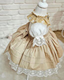 Kapiçino Vintage Kız Bebek Elbisesi,Doğum günü elbise,fotoğraf çekim elbise,0-12 Yaş Uygun