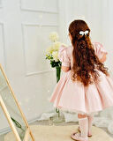 Pudra Pembe İnci Vintage Kız Bebek Elbisesi,Doğum günü,fotoğraf çekim elbise,0-12 Yaş Uygun