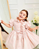 Pudra Pembe İnci Vintage Kız Bebek Elbisesi,Doğum günü,fotoğraf çekim elbise,0-12 Yaş Uygun