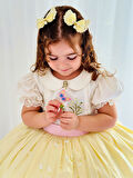 Sarı Kız Bebek Elbisesi,Doğum günü elbisesi, fotoğraf çekim elbisesi,0-12 Yaşa Uygun