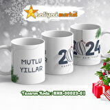 Kişiye Özel 2024 Yılbaşı Temalı Beyaz Kupa Bardak - HMK-00023-01