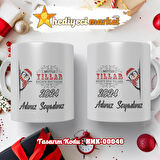 Kişiye Özel Yılbaşı Temalı Beyaz Kupa Bardak - HMK-00046