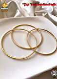 316 L Paslanmaz 3'lü 7 CM Gold Ajda Çelik Bilzeik - HMÇB-0082