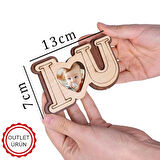 Ahşap I Love You Fotoğraflı Magnet - 7 x 10 cm - OUTLET