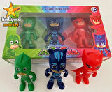 Pjmasks 3'lü Figür Set Pijamaskeliler Catboy Owlette Gekko Oyuncak Figür