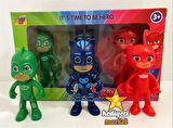 Pjmasks 3'lü Figür Set Pijamaskeliler Catboy Owlette Gekko Oyuncak Figür