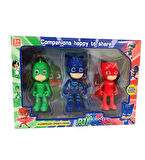 Pjmasks 3'lü Figür Set Pijamaskeliler Catboy Owlette Gekko Oyuncak Figür