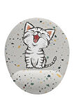 Minik Sevimli Kedi Bilek Destekli Kaymaz Buruşmaz Kırılmaz Mouse Pad