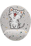 Kedi Bilek Destekli Kaymaz Buruşmaz Kırılmaz Mouse Pad