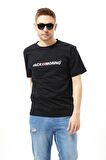 Siyah Baskılı Erkek T-shirt - L