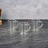 3 Adet Borosilikat İnce Cam Kulplu Bardak 200 ML THN83200 