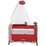 Yoyko Exclusive Comfort 8 in 1 Anne Yanı Park Yatak Oyun Parkı 70x110 - Bordo