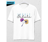 Inhale Exhale Oversize T-Shirt – Nefes Gibi Hafif Stil Beyaz