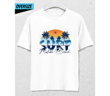 Surf Malibu Beach Oversize T-shirt Beyaz