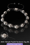 Sertifikalı AAA+ Fasetli Gerçek Terahertz Taşı Bileklik - Ayarlamalı