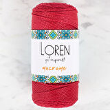  Macrame Koyu Kırmızı El Örgü İpi - RM 0105 - 34345
