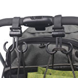 2li Bebek Arabasına Uyumlu Cırtlı  Eşya Taşıma Aparatı 360 Derece Dönebilen Plastik Kanca