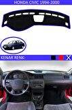 Honda Civic Vtec2 2003-2005 İçin Uygun Torpido Koruma Halısı Siyah Kenar Renk Mavi